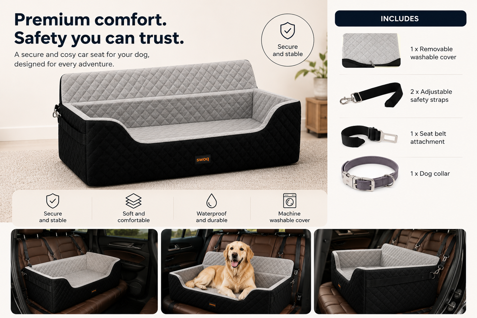 PawCruise Voyager Bed – Luxury Dog Travel Bed